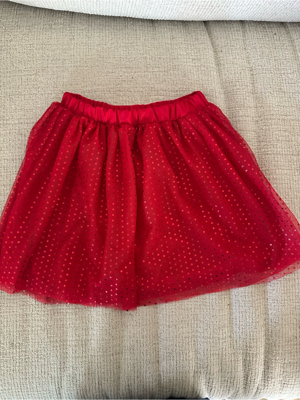 Holiday Time Red Tulle Skater Skirt with Glitter Dots Size 6